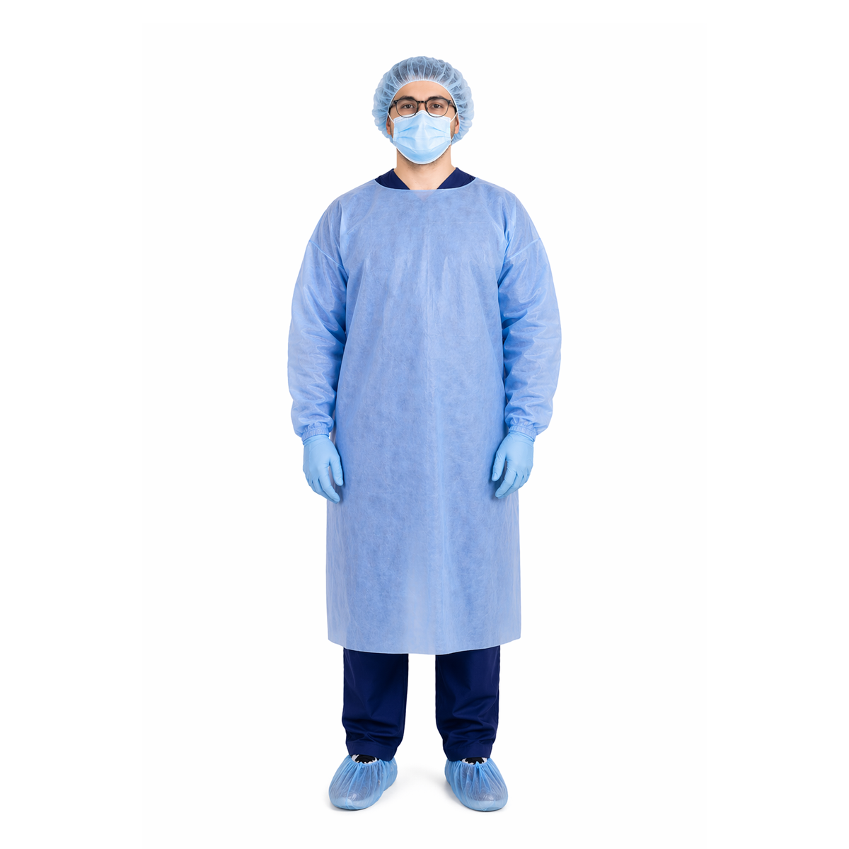 AAMI Level 2 NYES Disposable Isolation Gowns (Blue)