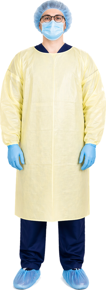 AAMI Level 2, NYES Disposable Isolation Gowns (Yellow)